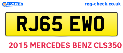 RJ65EWO are the vehicle registration plates.