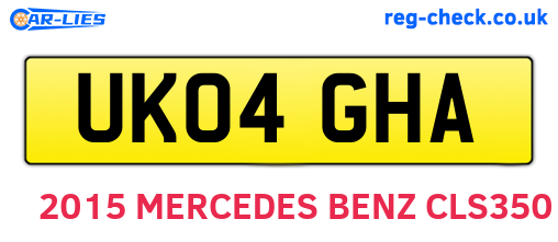 UK04GHA are the vehicle registration plates.