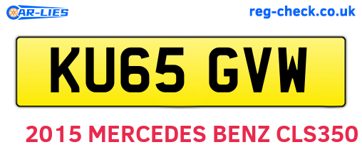 KU65GVW are the vehicle registration plates.