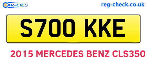 S700KKE are the vehicle registration plates.