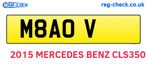 M8AOV are the vehicle registration plates.