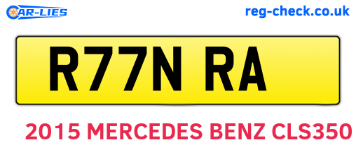 R77NRA are the vehicle registration plates.