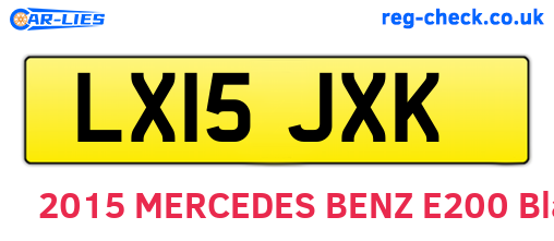 LX15JXK are the vehicle registration plates.