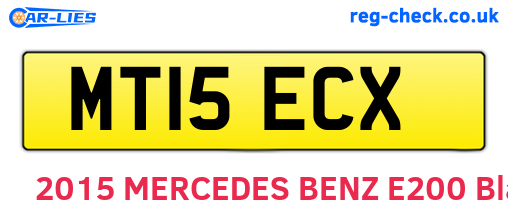 MT15ECX are the vehicle registration plates.