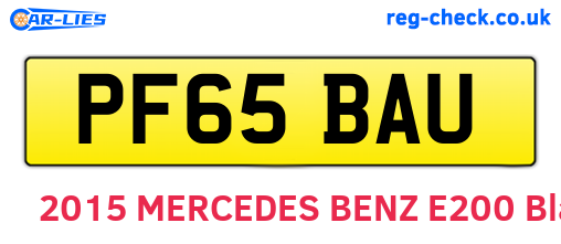 PF65BAU are the vehicle registration plates.