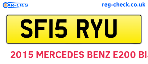 SF15RYU are the vehicle registration plates.