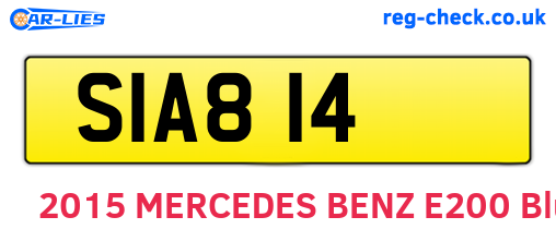 SIA814 are the vehicle registration plates.