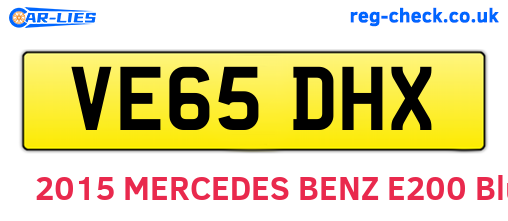 VE65DHX are the vehicle registration plates.