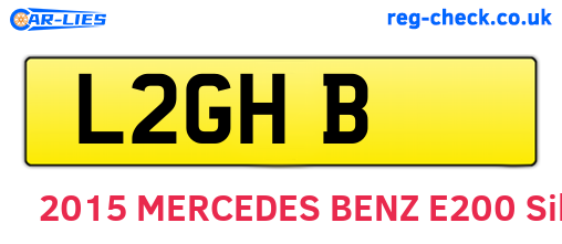 L2GHB are the vehicle registration plates.