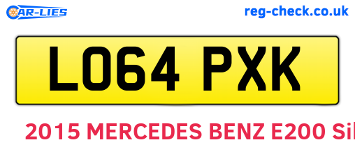 LO64PXK are the vehicle registration plates.