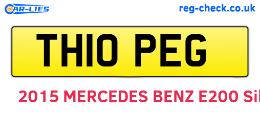 TH10PEG are the vehicle registration plates.