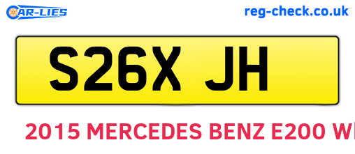 S26XJH are the vehicle registration plates.