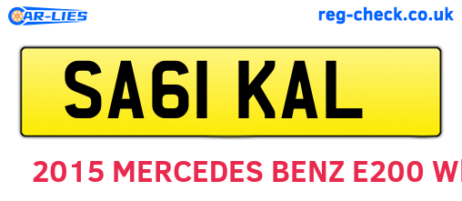 SA61KAL are the vehicle registration plates.