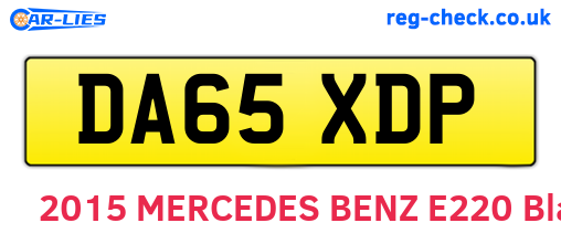 DA65XDP are the vehicle registration plates.