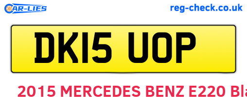 DK15UOP are the vehicle registration plates.