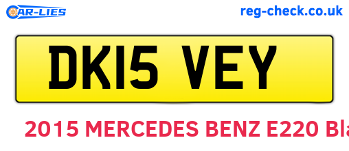 DK15VEY are the vehicle registration plates.