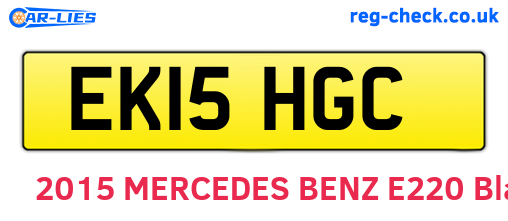 EK15HGC are the vehicle registration plates.