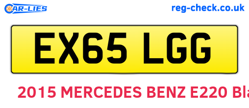 EX65LGG are the vehicle registration plates.