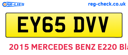 EY65DVV are the vehicle registration plates.