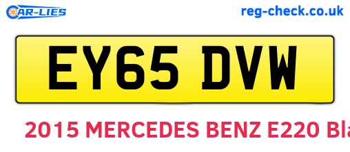 EY65DVW are the vehicle registration plates.
