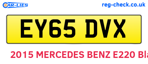 EY65DVX are the vehicle registration plates.