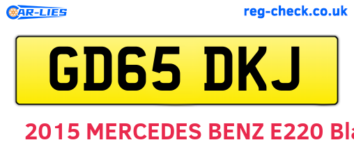 GD65DKJ are the vehicle registration plates.