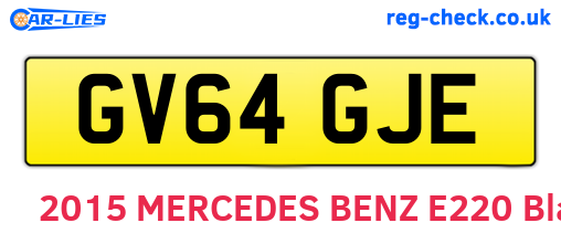 GV64GJE are the vehicle registration plates.