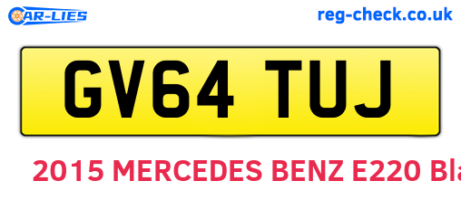 GV64TUJ are the vehicle registration plates.
