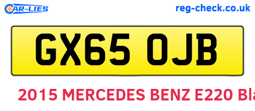 GX65OJB are the vehicle registration plates.