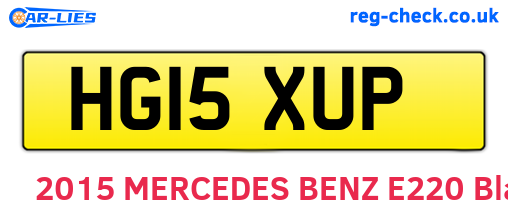 HG15XUP are the vehicle registration plates.
