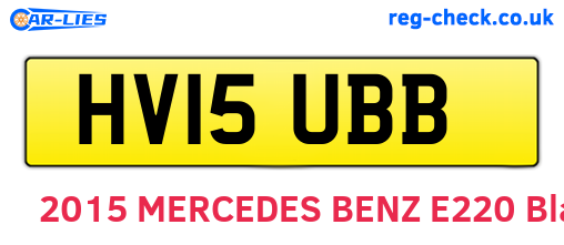 HV15UBB are the vehicle registration plates.