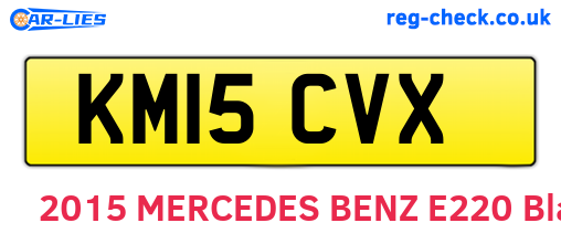 KM15CVX are the vehicle registration plates.