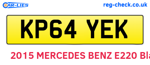 KP64YEK are the vehicle registration plates.