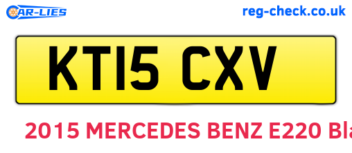 KT15CXV are the vehicle registration plates.