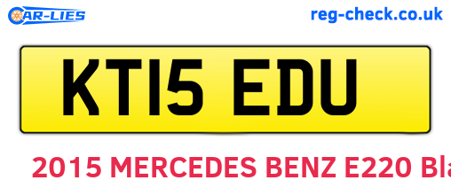 KT15EDU are the vehicle registration plates.