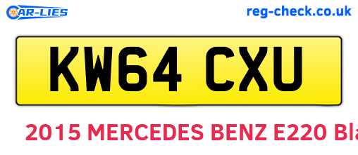 KW64CXU are the vehicle registration plates.