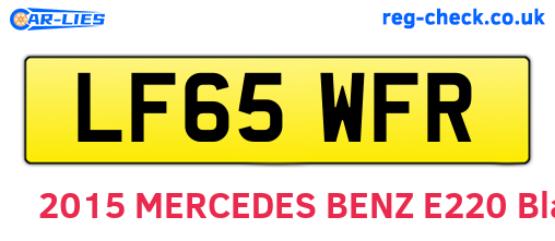 LF65WFR are the vehicle registration plates.