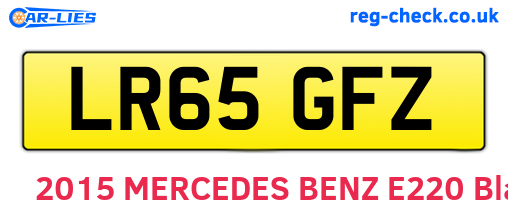 LR65GFZ are the vehicle registration plates.
