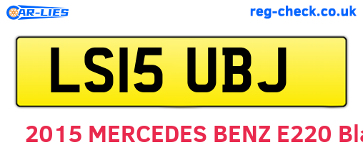 LS15UBJ are the vehicle registration plates.