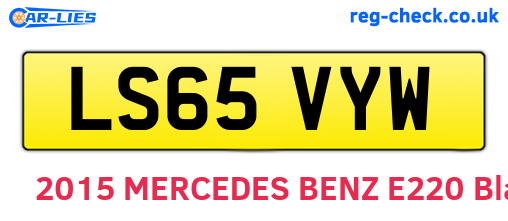 LS65VYW are the vehicle registration plates.