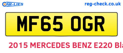 MF65OGR are the vehicle registration plates.