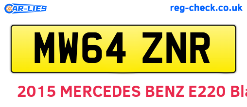 MW64ZNR are the vehicle registration plates.