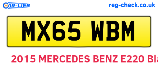 MX65WBM are the vehicle registration plates.