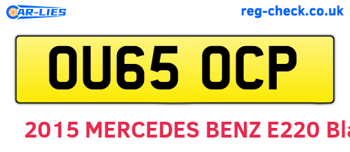 OU65OCP are the vehicle registration plates.