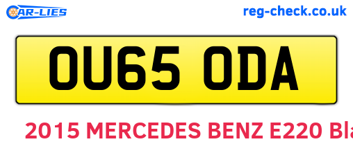OU65ODA are the vehicle registration plates.