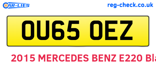 OU65OEZ are the vehicle registration plates.