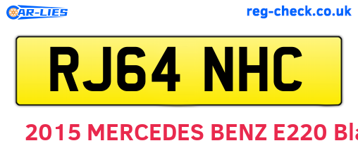 RJ64NHC are the vehicle registration plates.