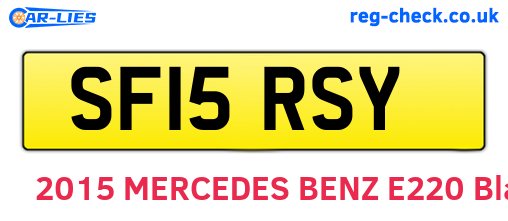 SF15RSY are the vehicle registration plates.
