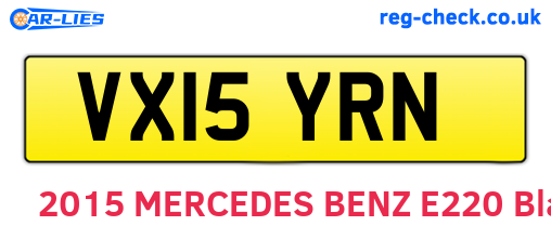 VX15YRN are the vehicle registration plates.