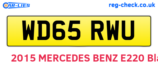 WD65RWU are the vehicle registration plates.